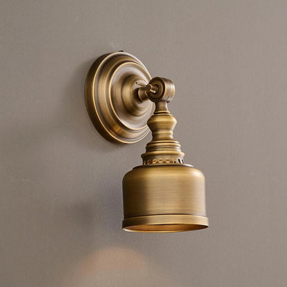 copper brass wall sconce, side profile showing mounting depth