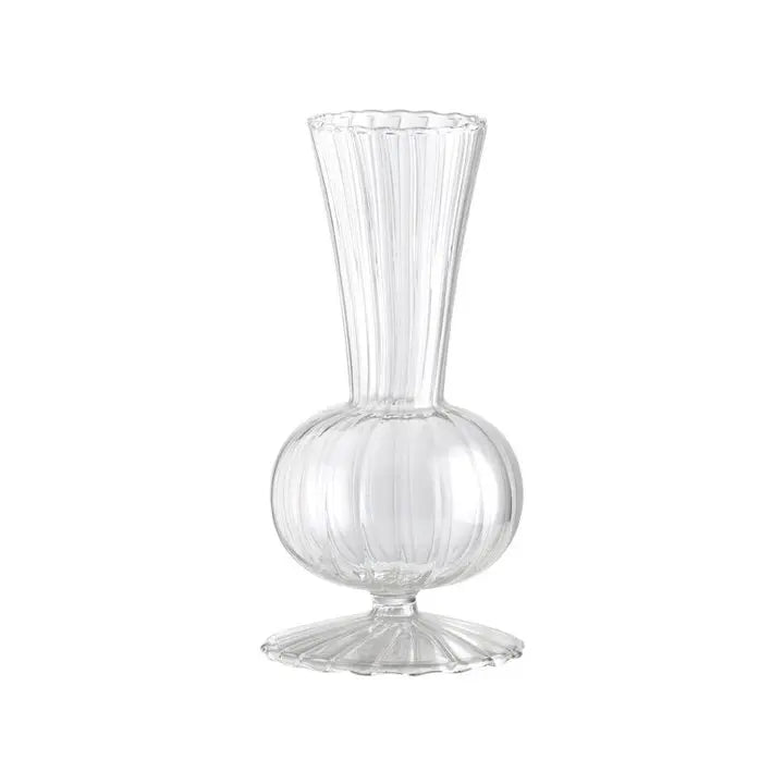 Transparent glass bottle vase collection for Scandinavian home interior styling