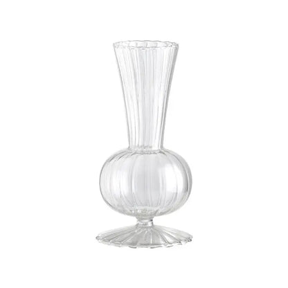 Transparent glass bottle vase collection for Scandinavian home interior styling