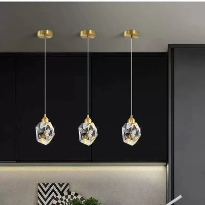 Three head crystal chandelier for a bedside, corridor, or small landing