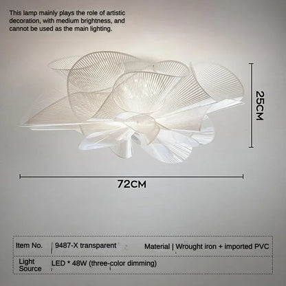 Designer PVC petal lamp with a single concealed LED light source