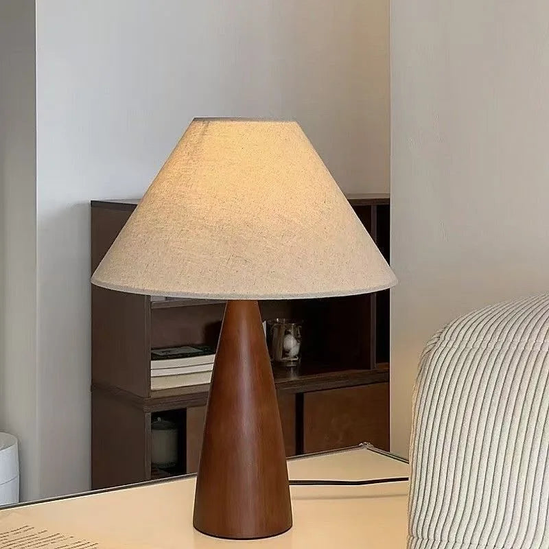 Retro iron fabric table lamp single piece warm glow bedroom view