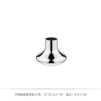 Creative stainless steel mirror circle vase luxury home décor
