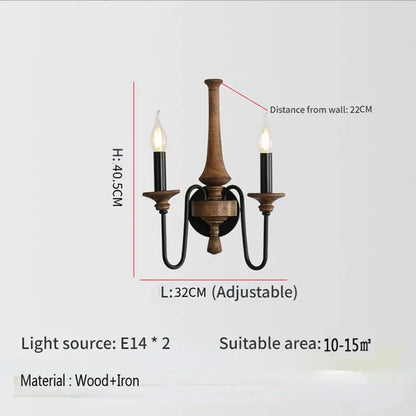 American Rural Wood Wall Sconce
