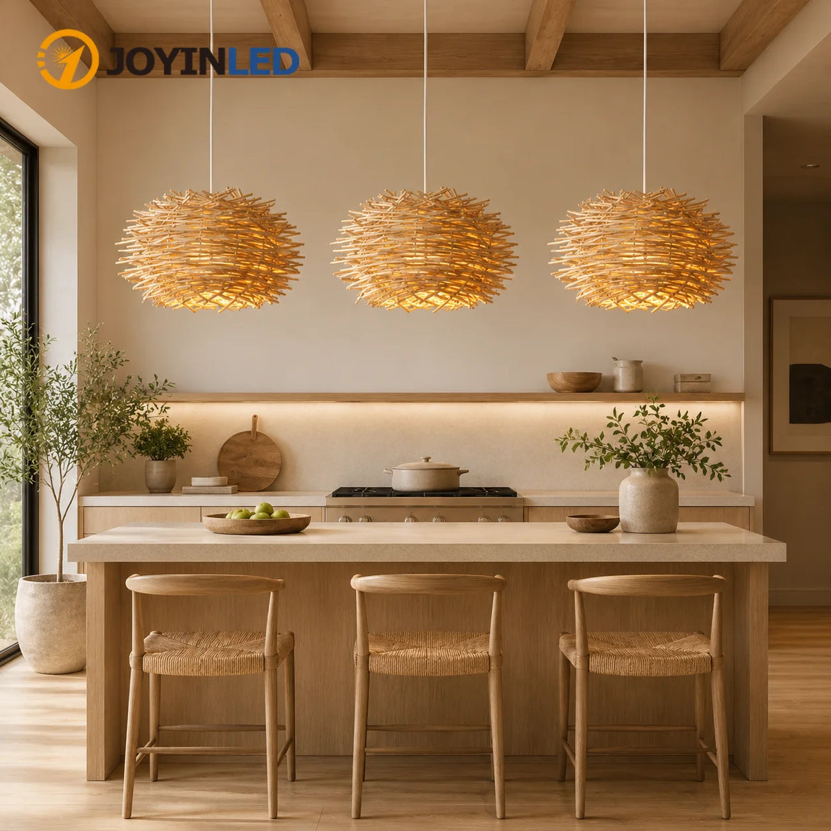 Rattan Bird Nest Pendant Light