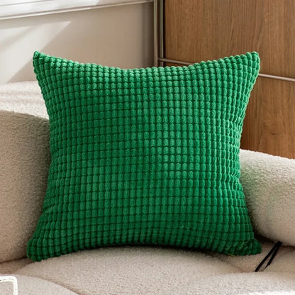 Christmas Red Corduroy Pillow Cover — styling detail