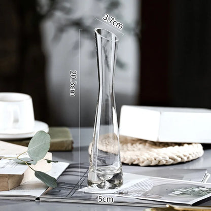 Slanted Glass Flower Vase