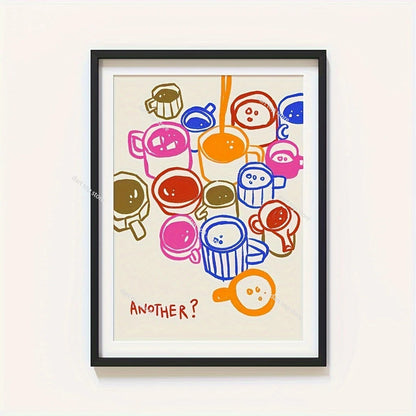 Coffee Lover Cartoon Animal Canvas Wall Art