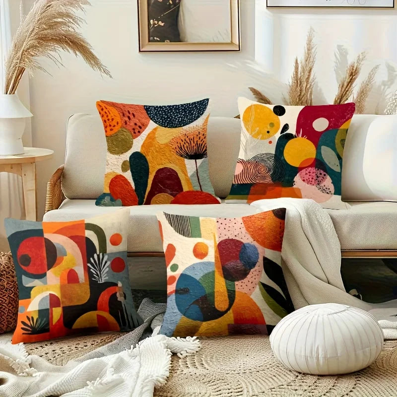 Modern Geometric Throw Pillow Cover — detail