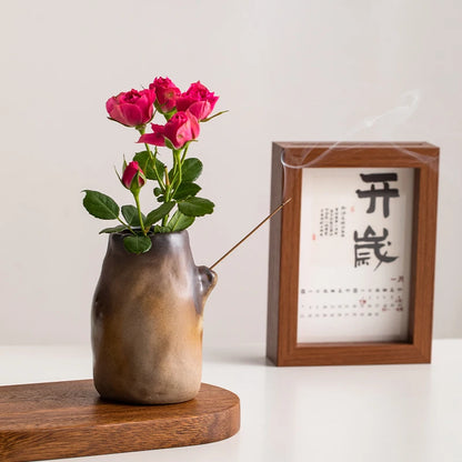 Irregular stone shape ceramic mini vase hydroponic home gift