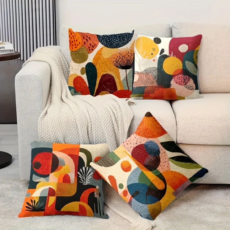 Modern Geometric Throw Pillow Cover — styling detail