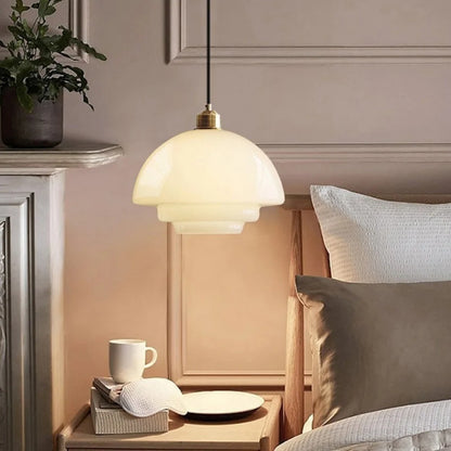 Cream Glass Art Pendant Light
