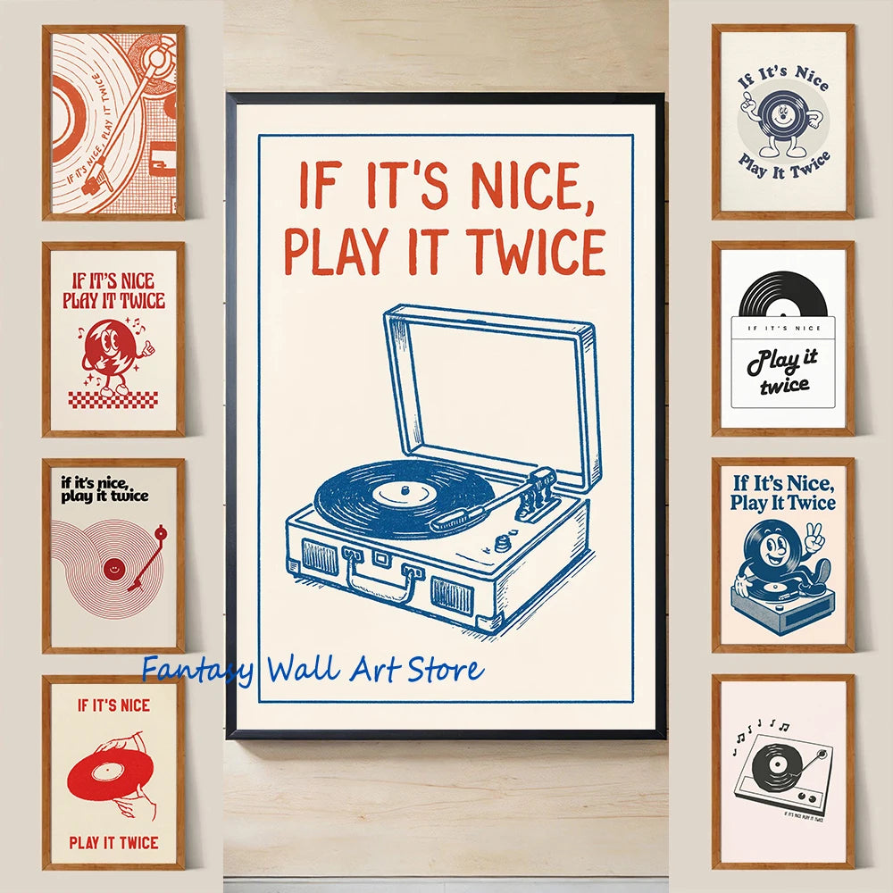 Retro Music Vinyl Record Canvas Wall Art