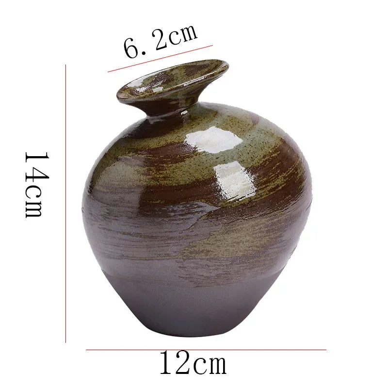 Style N abstract imitation stone vase against white minimalist background
