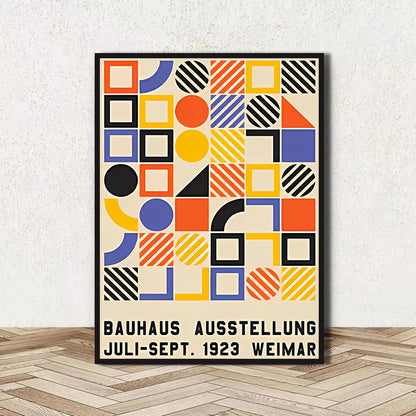 Abstract Bauhaus Geometric Line Art Canvas Wall Art