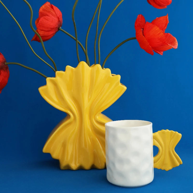 Nordic pasta ceramic vase desktop flower arrangement living room