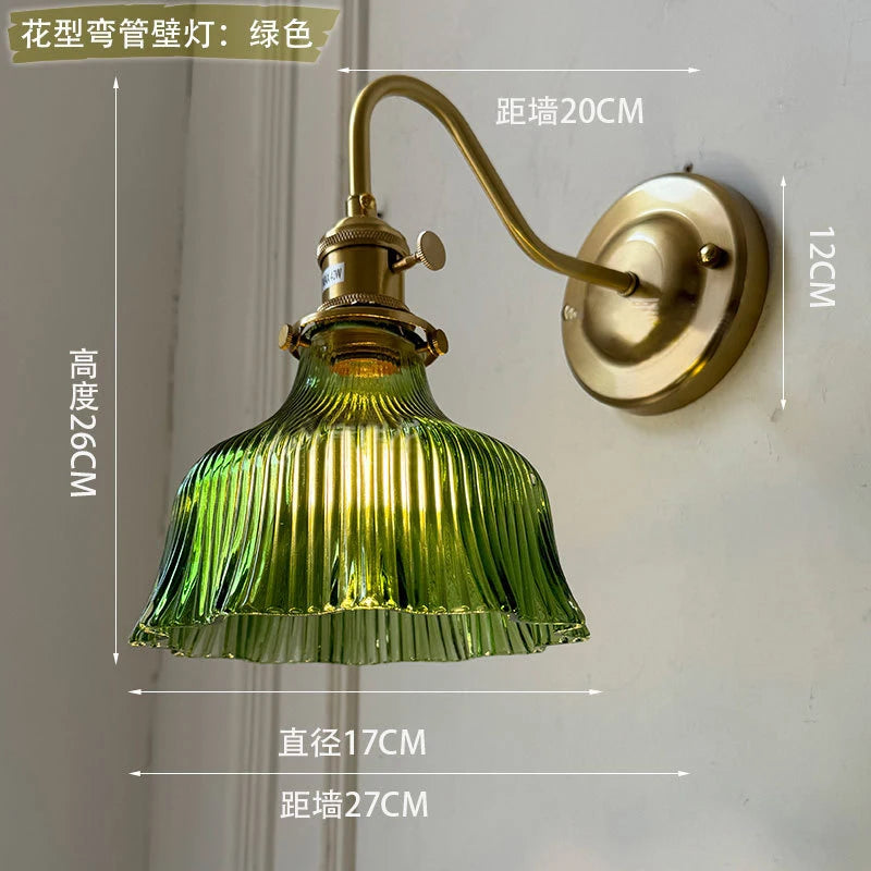 Nordic Brass Glass Switch Wall Sconce