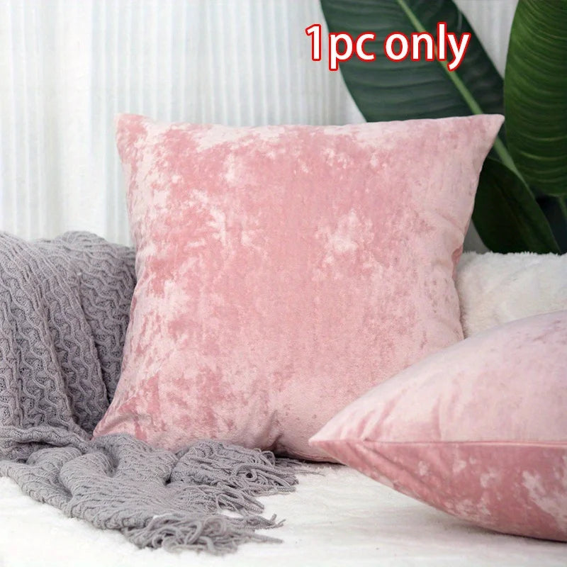 Plush Velvet Throw Pillow Cover — styling detail