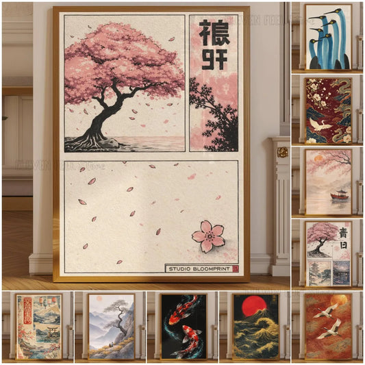 Japanese Cherry Blossom Sakura Canvas Wall Art