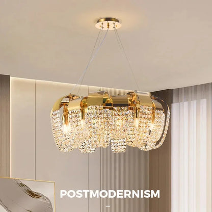 Round crystal chandelier measuring 37.4 in (95 cm) in silver