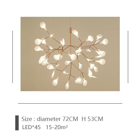 Black firefly chandelier with 30 acrylic lights, non dimmable fitting