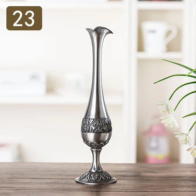 Nordic Geometric Electroplated Metal Vase Décor | Aurelia