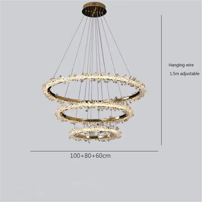 Modern luxury glass ring chandelier with assembly required on site