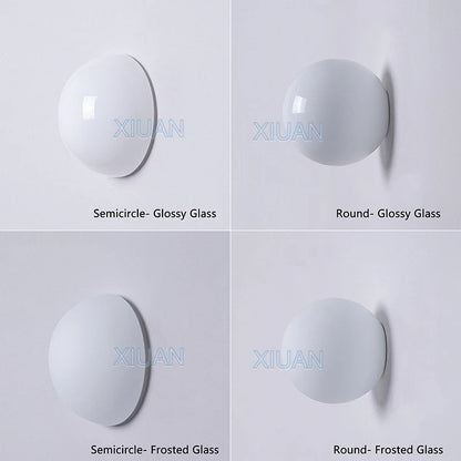 French Bauhaus Glass Ball Wall Sconce