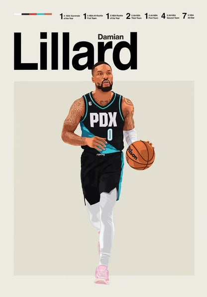 World Champion Basketball Player Poster Canvas Wall Art