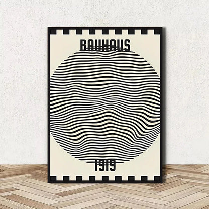 Abstract Bauhaus Geometric Line Art Canvas Wall Art