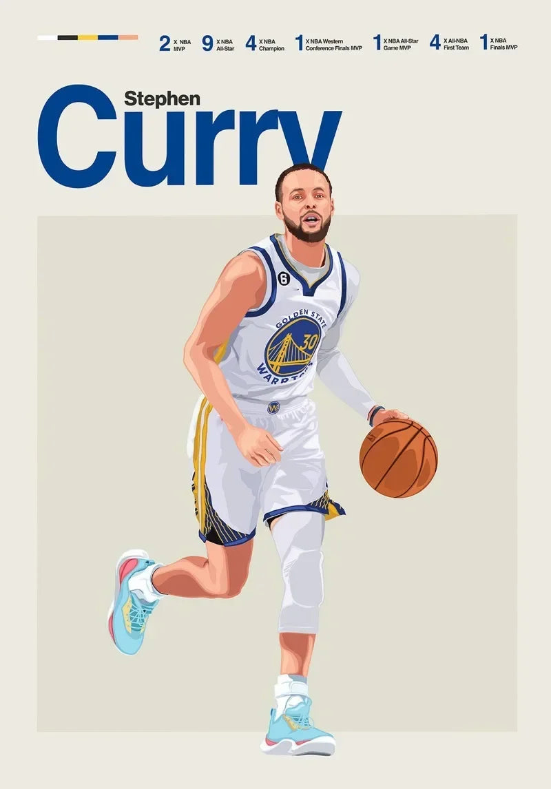 World Champion Basketball Player Poster Canvas Wall Art