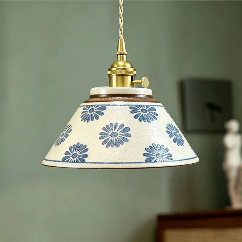 Ceramic Flower Pendant Light