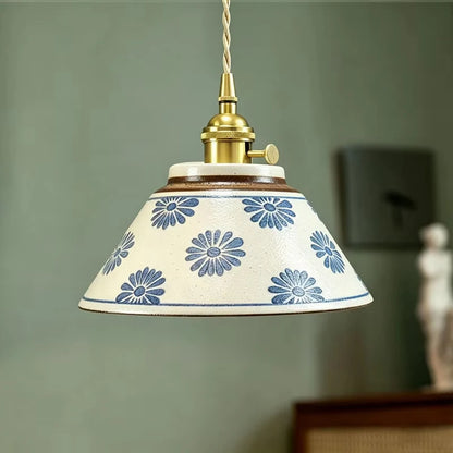 Ceramic Flower Pendant Light