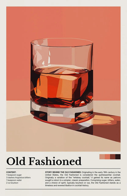 Retro Cafe Cocktail Cappuccino Canvas Wall Art