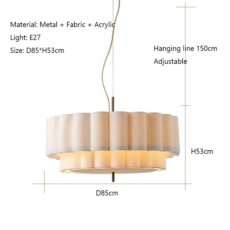 Wabi sabi chandelier at 21.7 in width for a bedside ceiling light