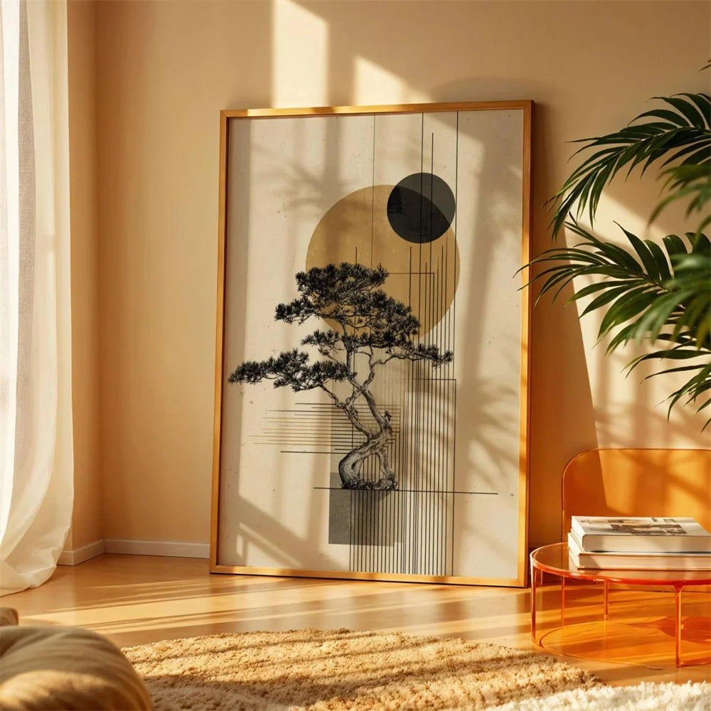 Japanese Bonsai Minimalist Canvas Wall Art