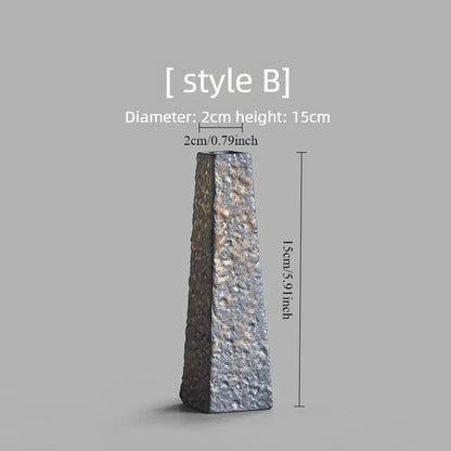 Side view of style B artisan ceramic pottery vase showing rustic silhouette