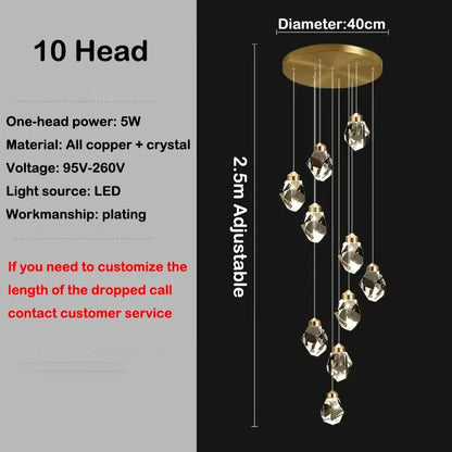 Non-dimmable crystal chandelier with lit crystal elements on dark iron arms