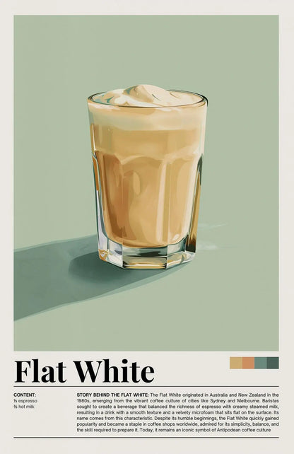 Retro Cafe Cocktail Cappuccino Canvas Wall Art
