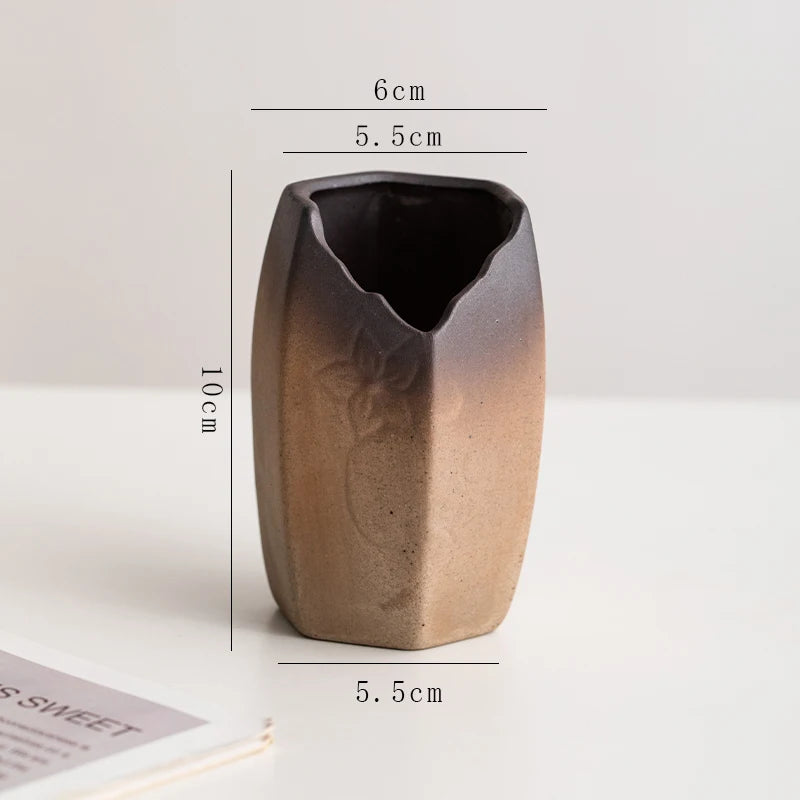 Irregular stone shape ceramic mini vase hydroponic home gift