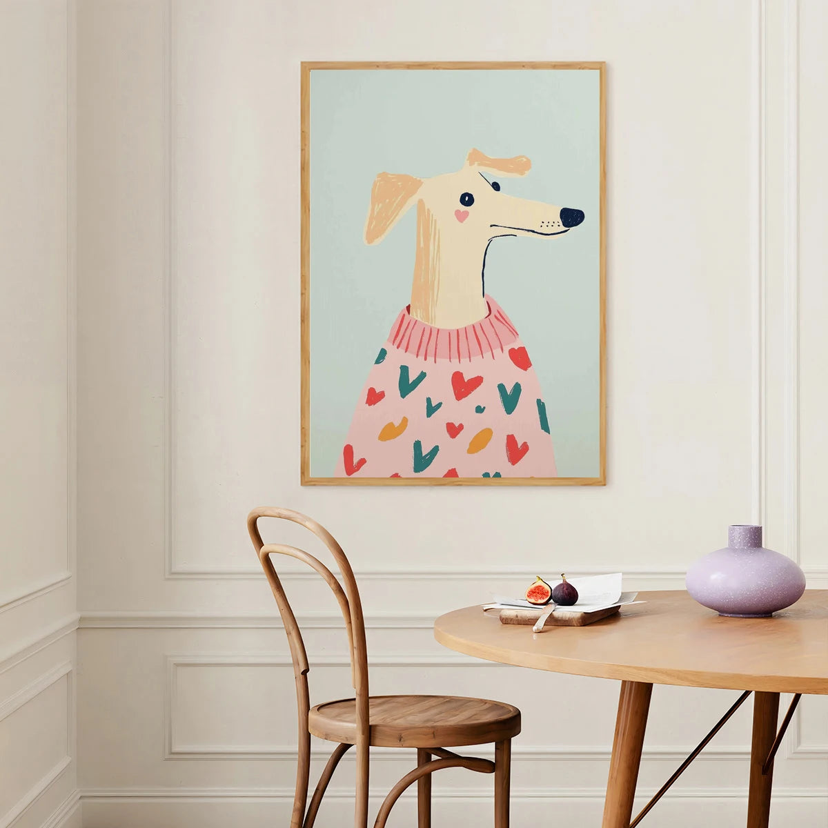 Minimalist Dog Portrait Dachshund Canvas Wall Art