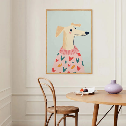 Minimalist Dog Portrait Dachshund Canvas Wall Art
