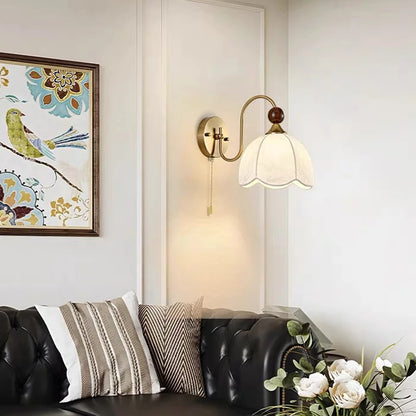 wall sconce, side profile showing mounting depth