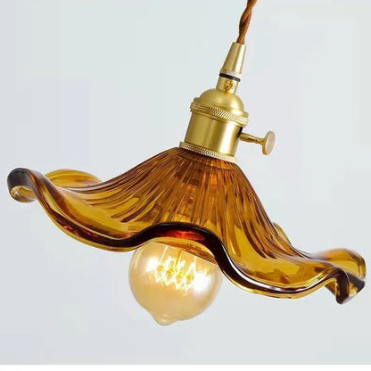 Colorful Glass Flower Pendant Light