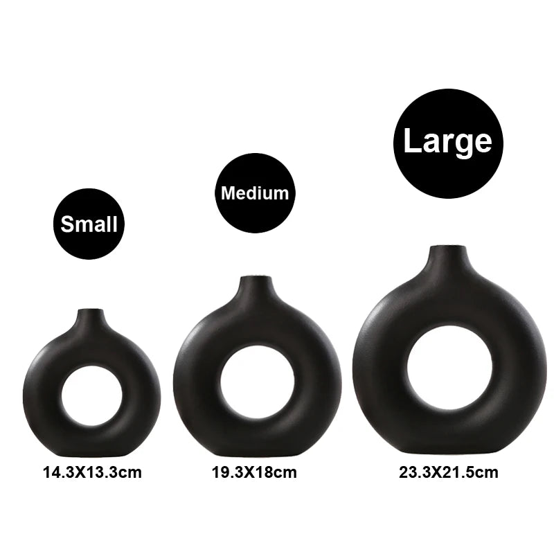 Large donut ceramic vase Style 2 variant showing different ring opening proportions