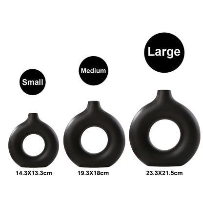 Large donut ceramic vase Style 2 variant showing different ring opening proportions