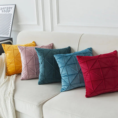 Checkered Velvet Throw Pillow Cover — alternate view