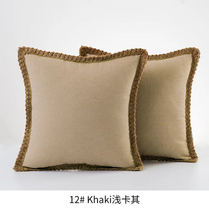 Burlap Linen Farmhouse Pillow Cover