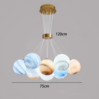 Acrylic cluster chandelier with cold white light for a living room