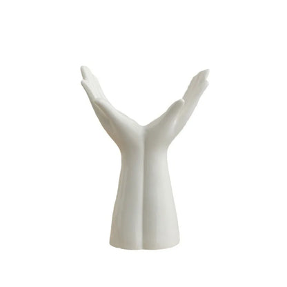 Ceramic hand arm palm sculpture flower vase porcelain art décor
